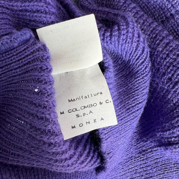 Vintage 80s Colmar Womens Oversized Wool Sweater in Purple Made in Italy Size 6 - Picture 5 of 7